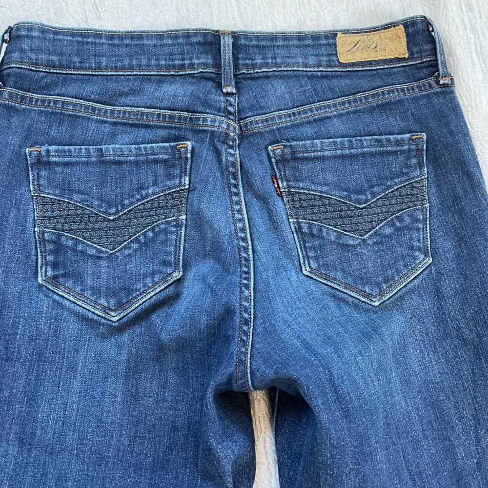 Levis Demi Curve Classic Jeans Womens 6/28‎ Dark Wash Cropped Straight Leg Denim - Picture 6 of 12